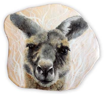 Kangaroo painted by Carolyn Pollitt